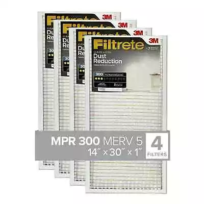 14x30x1 Air Filter MPR 300 MERV 5 Dust Reduction 4 Filters • $17.83