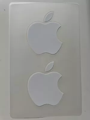  Genuine Original White Apple Logo Stickers X 2  - IPad IPhone Etc • £2.34