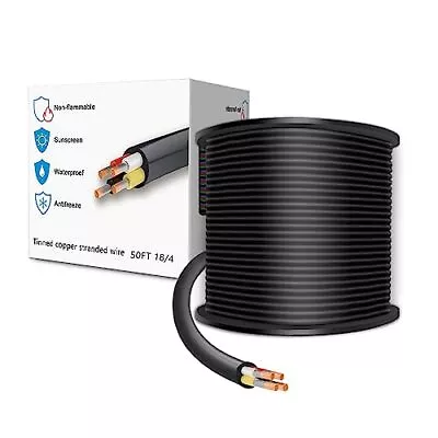 50FT 18/4 4 Conductor Electrical Wire 4 Pin Cable For LED 50 Feet 18 Gauge • $42.52