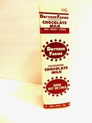 Vintage Unused Dotterer Farms Mill Hall PA Chocolate Milk Cardboard Box • $10.99