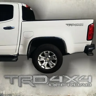 $25.99 • Buy TRD 4X4 Off Road, Brushed Chrome Decal Sticker CUT TOYOTA (set) 