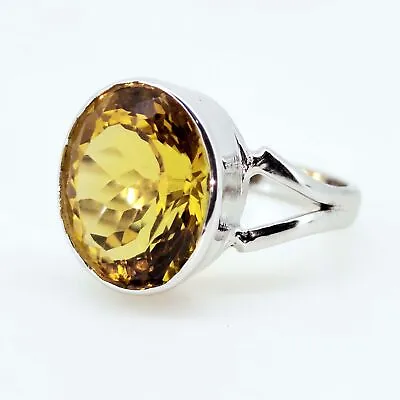 8 Ct Natural Yellow Tourmaline 925 Sterling Silver Charm Ring For Men & Women • $57.59
