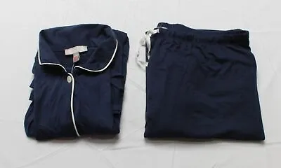 J. Crew Women's Eco Dreamiest Long-Sleeve Pajama Set EG7 Navy Blue Large NWT • $44.64