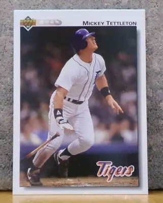 Awesome Photo On Older Baseball Card Tigers Mickey Tettleton - Smacks A Home Run • $9