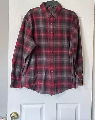 Pendleton Shirt Men Extra Large Red Gray Mason Tartan Plaid Flannel Button Up • $24.98