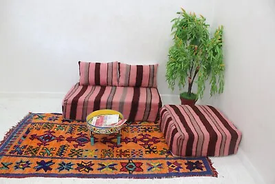 Moroccan Floor Sofa Moroccan Floor Couch Set Of Floor Sofa Pillows Pouf • $450