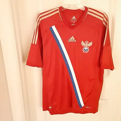 Adidas Russia Soccer Jersey Men’s Size Large 2012 Home Red Gold Stripes Futbol • $49.95