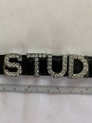 STUD Dog Collar Black 16”  With Silver Buckle Unused Vintage For Small Dog NEW • $15