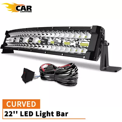 22 Inch 450W Curved Led Light Bar With Wire Harness Kit  For Truck SUV ATV • $42.99