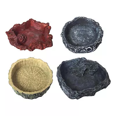 1pcs Resin Reptile Food Water Bowl Plate Dish Tortoise Terrarium Lizard Vivarium • $7.91