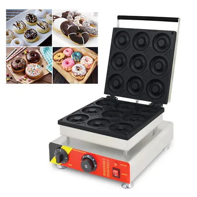 Commercial Donut Machine 110V Nonstick Waffle Baker 9pc Mini Doughnut Iron Maker • $279