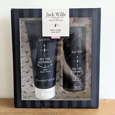 Jack Wills Men's Go The Distance Spice Body Spray & Body Wash Gift Discontinued • £40