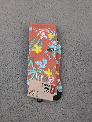 Vans Crew Socks Mens Womens 6.5-10 Multicolor Floral Plants Skate Surf Athletic • $11.16