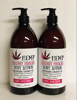 2 Bottles Hemp & Coconut Hibiscus Body Lotion W/ Coconut Oil 25 Fl Oz Each • $34.99