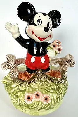 Vintage Walt Disney Productions Japan Mickey Mouse Music Box Figurine • $26