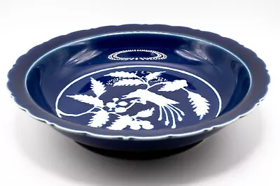 Vibrant Barbed Rim Cobalt Blue Dish  Reverse  White Figures Ming Xuande Mark • $225