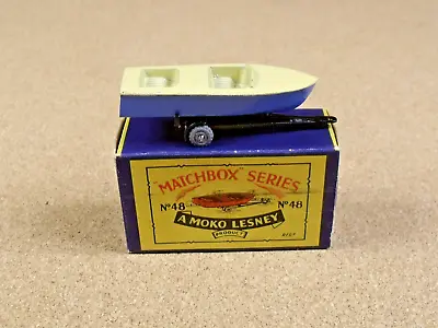 Old Vintage Lesney Matchbox # 48a Meteor Sports Boat & Trailer Original Box • $120
