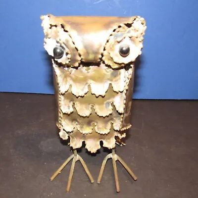 Vintage Brass Metal Owl  Made In Hong Kong Home Decor • $40