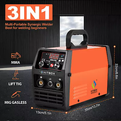 HITBOX 3in1 MIG Welder 110V 220V DC ARC LIFT TIG MIG Welding Machine W/Flux Core • $129.99