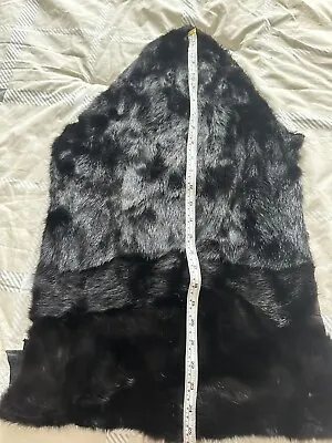 Natural Black Lama Mink Skin Fur Pelt Short-Haired Leather Crafting • $90
