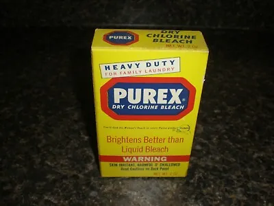 Vintage 2 Oz Box Of Purex Dry Chlorine Bleach Advertising Laundry Unopened Full • $10