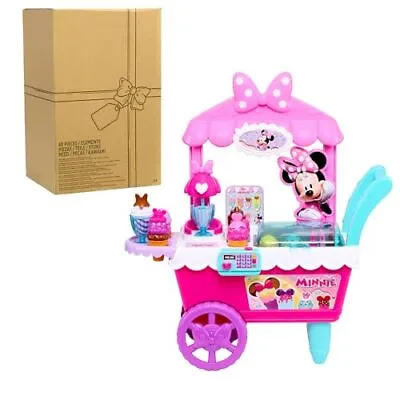 Disney Junior Minnie Mouse Sweets & Treats Ice Cream Cart 40-Pieces Playset Toy • $72.87