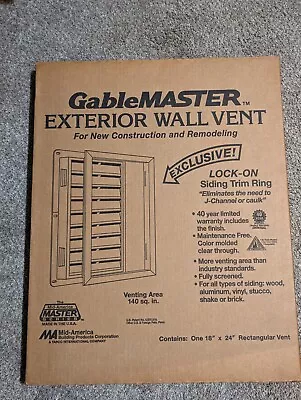 GableMaster 18  X 24  Exterior Gable Wall Vent 016 Gray • $60