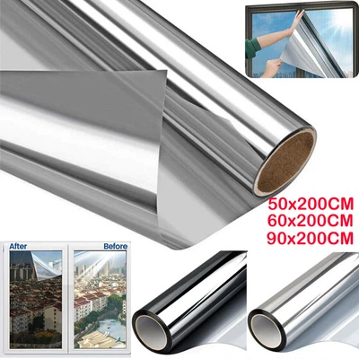 £2.99 • Buy One Way Mirror Window Film Reflective Privacy Home Solar Tint Foil Glass Sticker