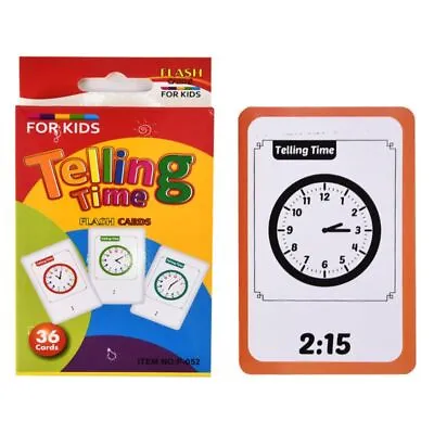 For Time Telling Teaching Flash Cards Toy Kindergarten 3 4 5 Early Learning Play • £6.54