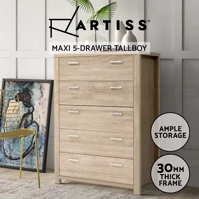 $196.95 • Buy Artiss 5 Chest Of Drawers Tallboy Dresser Table Bedroom Storage Cabinet