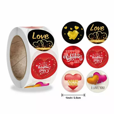 Stickers Valentine's Day Happy Love Heart Thank You Label Gift Craft Box Sticker • £1.89