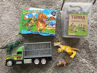 Ultimate Dinosaur Toy Lot Figures Melissa & Doug Floor Puzzle Truck • $4