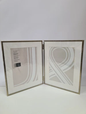 £15.99 • Buy John Lewis Folding Double Photo Frame 5  X 7  / 13 X 18cm Antique Brass Finish