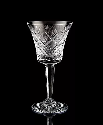 Vintage Elegant Wine Goblet Fan & Star Cut Glass • $24.95