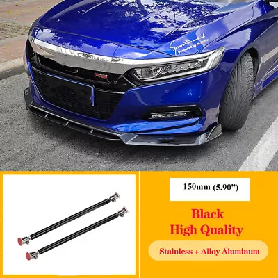 Universal Front Bumper Lip Splitter Strut Brace Rod Tie Support Bar（5.9 ）Black • $13.85