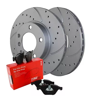 Front Brake Kit 286mm Drilled Disc Rotors & TRW Low-Met Pads For BMW E30 E36 E46 • $104.95