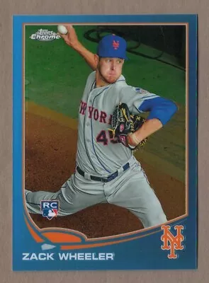 ZACK WHEELER 2013 Topps Chrome BLUE REFRACTOR RC #180 #189/199 Rookie Card Logo • $20