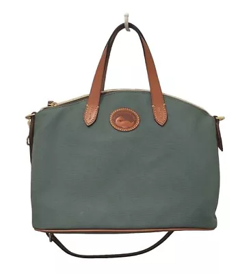 DOONEY BOURKE Vintage Gabriella Green Nylon Leather Shoulder Handbag  M Medium  • £95.93