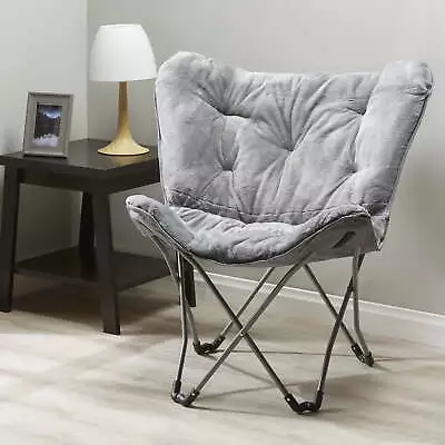  Adults Faux Fur Butterfly Chair Gray • $33.12