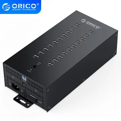 ORICO Industrial USB Hub 300W Powered Data Hub 20 Port USB2.0 Splitter FullMetal • $99.99