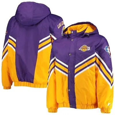 Los Angeles Lakers Starter Jacket Maximum Full-Zip With Hood - Men’s Medium -NBA • $129.99