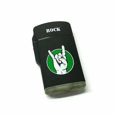 £3.99 • Buy ZENGAZ MAXI JET ZL-10 Refillable ROCK Edition Black Lighter Hand Sign Design