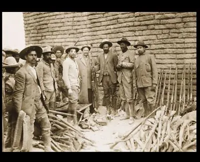 Francisco Pancho Villa 1914 Army PHOTO Holding Rifle Mexican Revolution General • $5.68