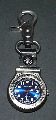 Cedar Creek V180 Quartz Clip Pocket Watch With Compass - Stainless Steel - Japan • $15.99