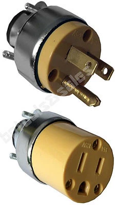 $7.99 • Buy 2pc Male & Female Extension Cord Replacement Electrical Plugs 15AMP 125V End