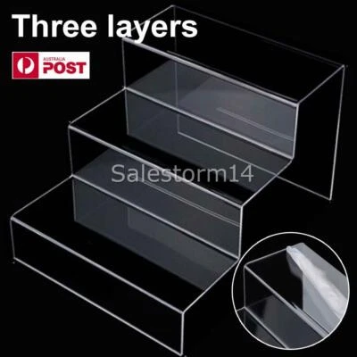 $32.10 • Buy 3 Tier Display Riser Clear Acrylic Stand Sturdy  Riser Holder Rack Organiser NEW