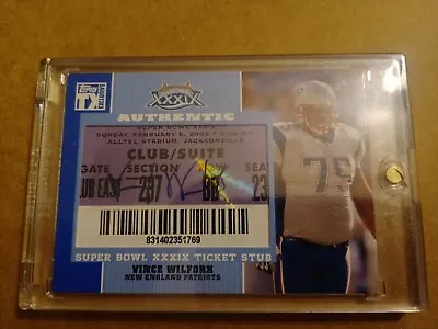 Vince Wilfork SB XXXIX Autograph Ticket Stub Card • $60