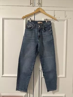 7 For All Mankind Straight Cropped Jeans - Light Blue Size 24 • £18