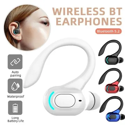 £10.89 • Buy Wireless Bluetooth 5.2 Single Earphones Sports Headphones Car Ear Hook Headset
