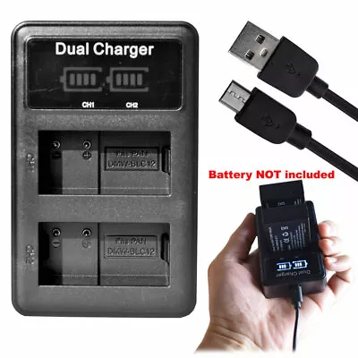 SLIM LED USB Battery Charger For Panasonic DMW-BLC12 Lumix DMC-G7HK DMC-GX8KBODY • $11.24